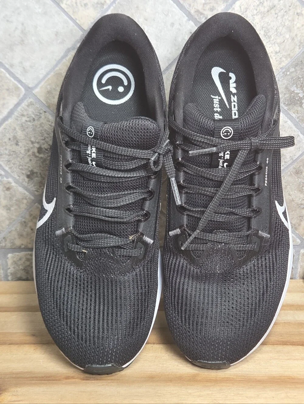Nike Air Zoom Pegasus 40 Black White Running Sneakers DV3854-001 Women's 11 M